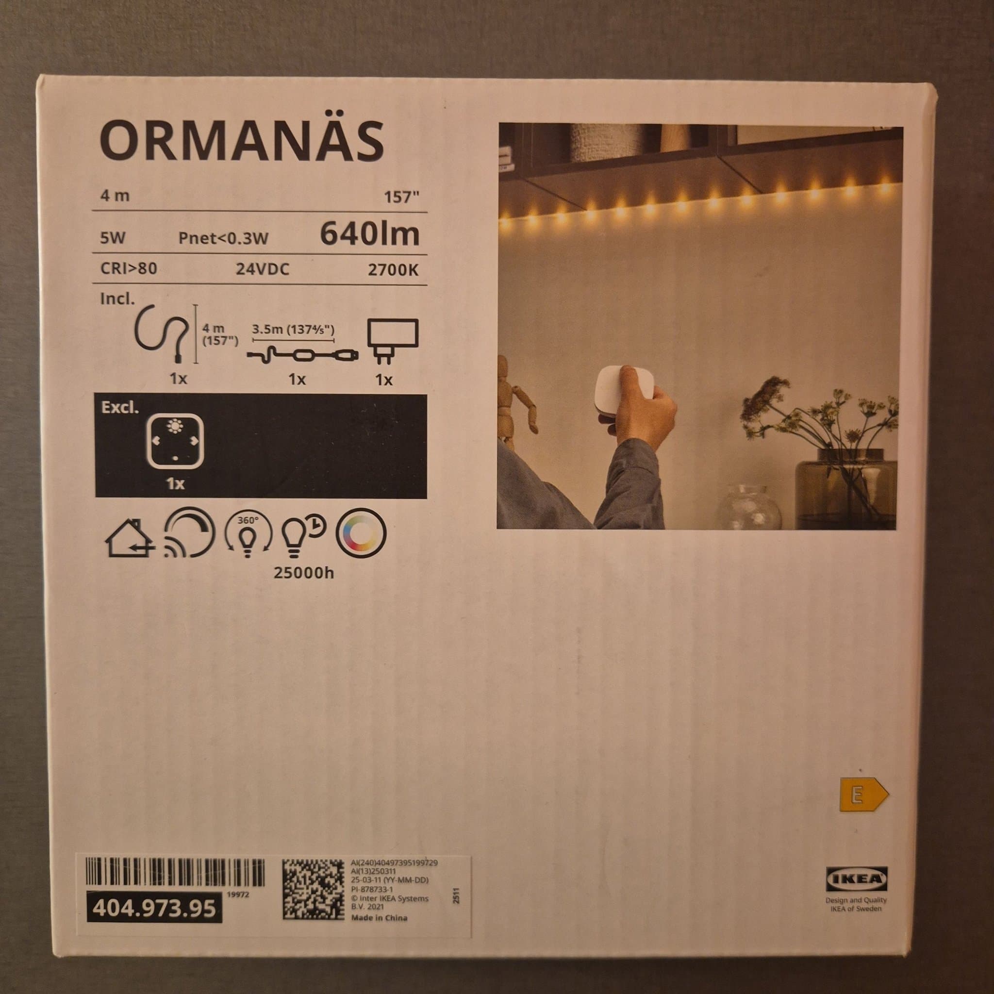 IKEA Ormanäs LED-slinga 4m