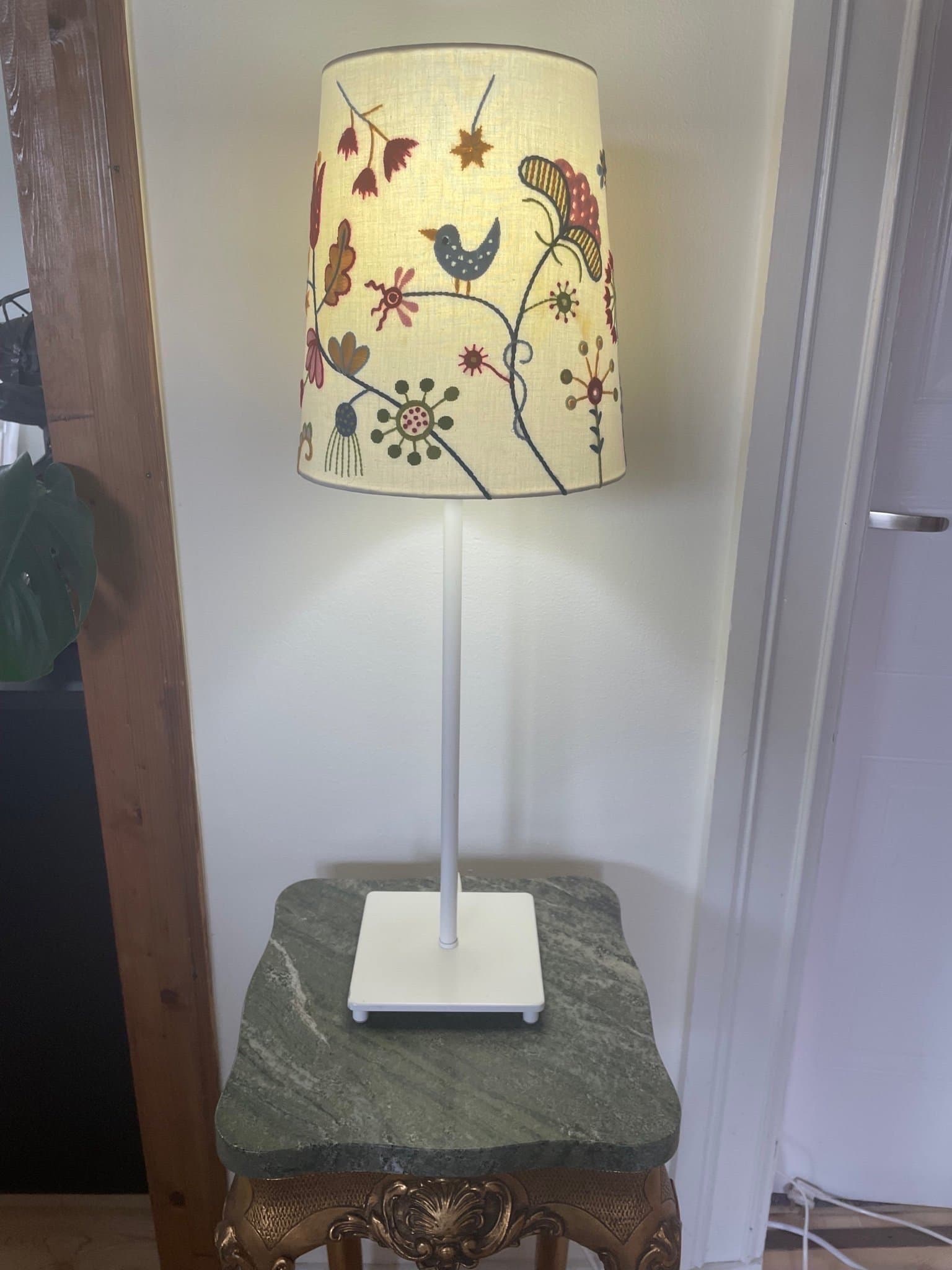 1990s IKEA vit lamps med Alfhild Vogel Shade