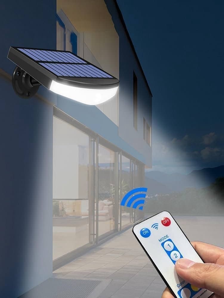 Solar Security LED-lampa med PIR-sensor och fjärrkontroll