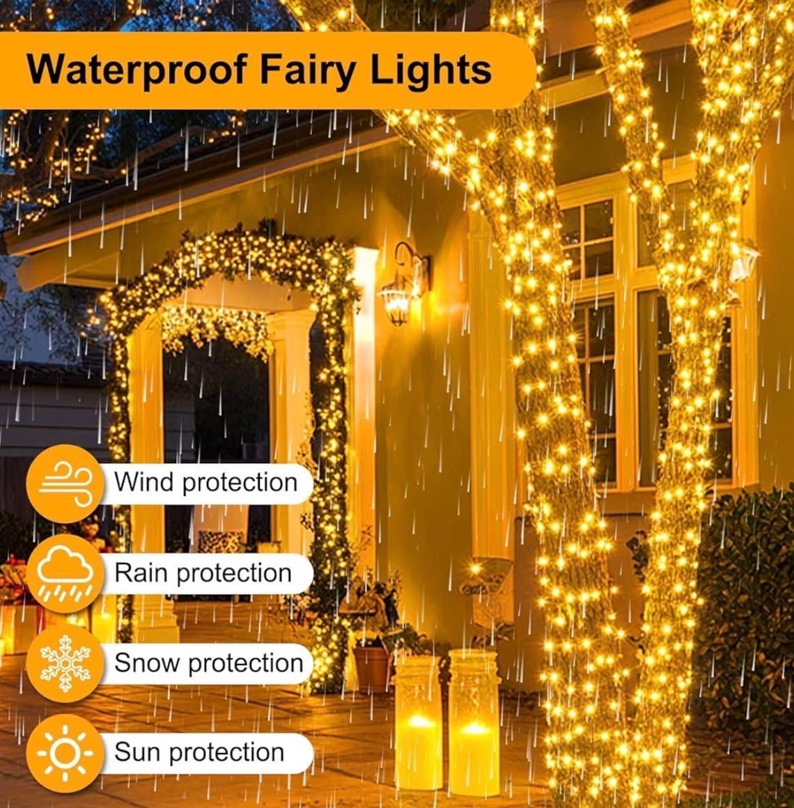 Ljusslinga 50m 500 led juldekoration med fjärrkontroll utomhus