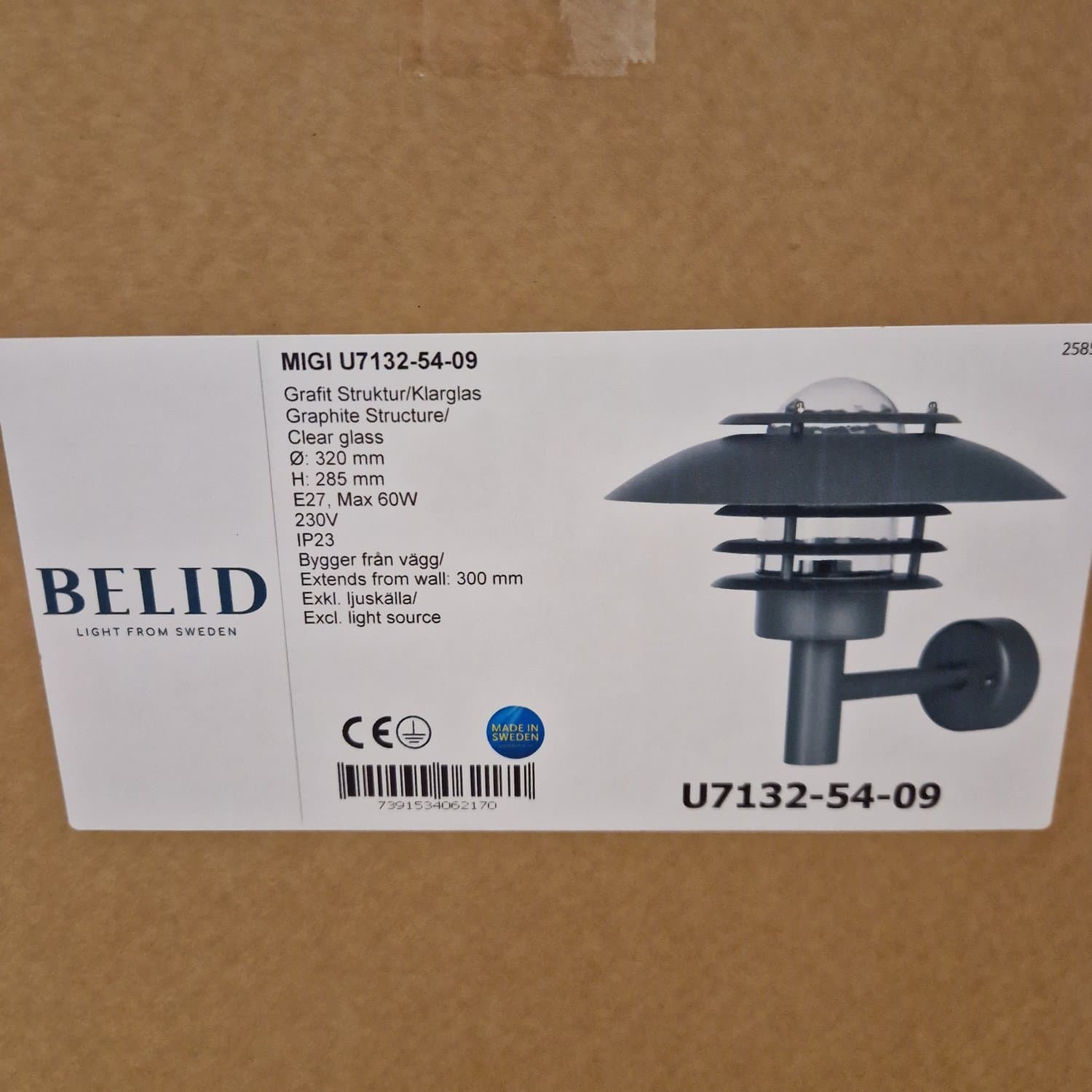 BELID Migi fasadlampa vägglampa utomhusbelysning utomhusarmatur