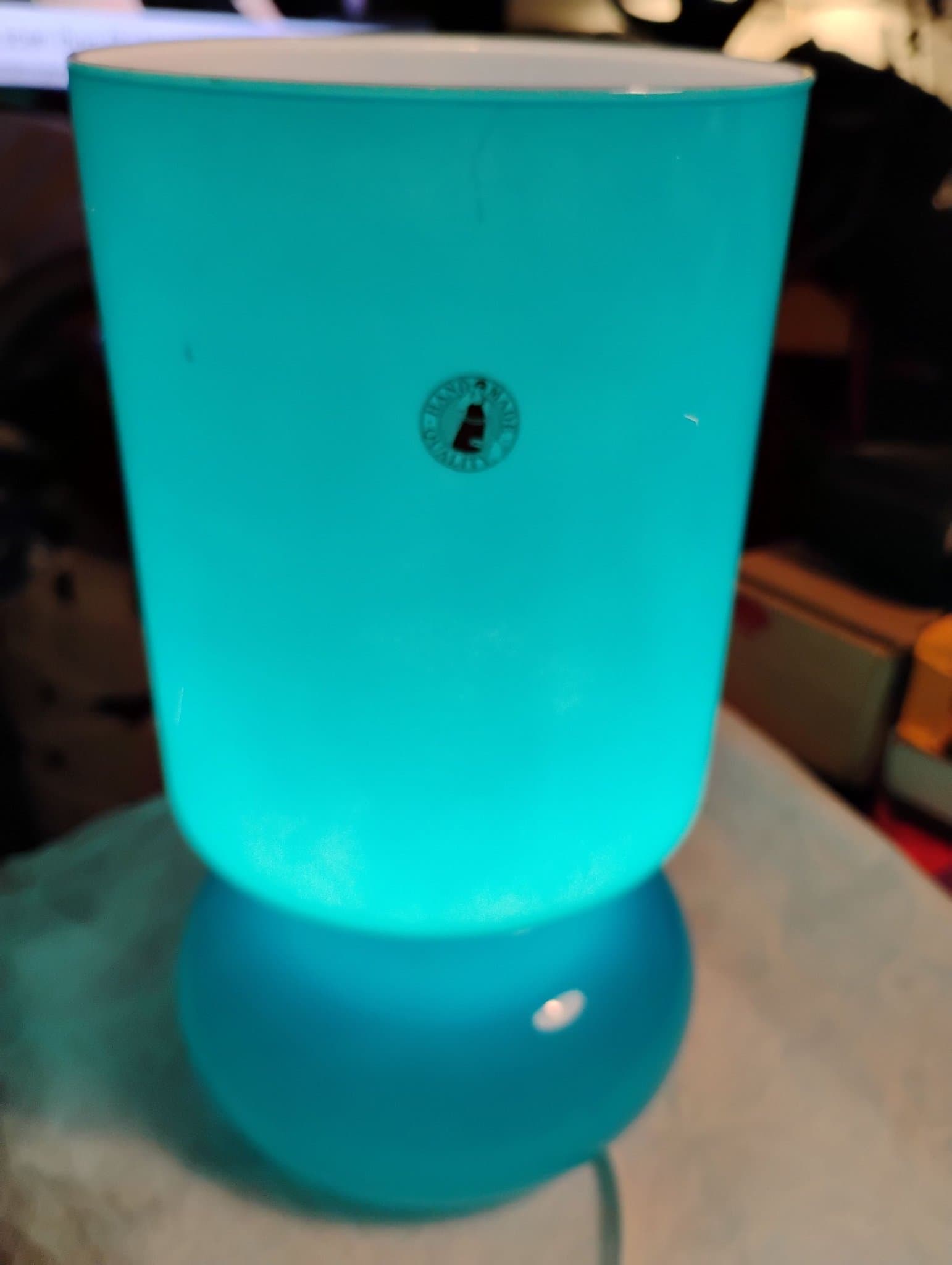 Bordslampa i glas .Ikea kultlampa