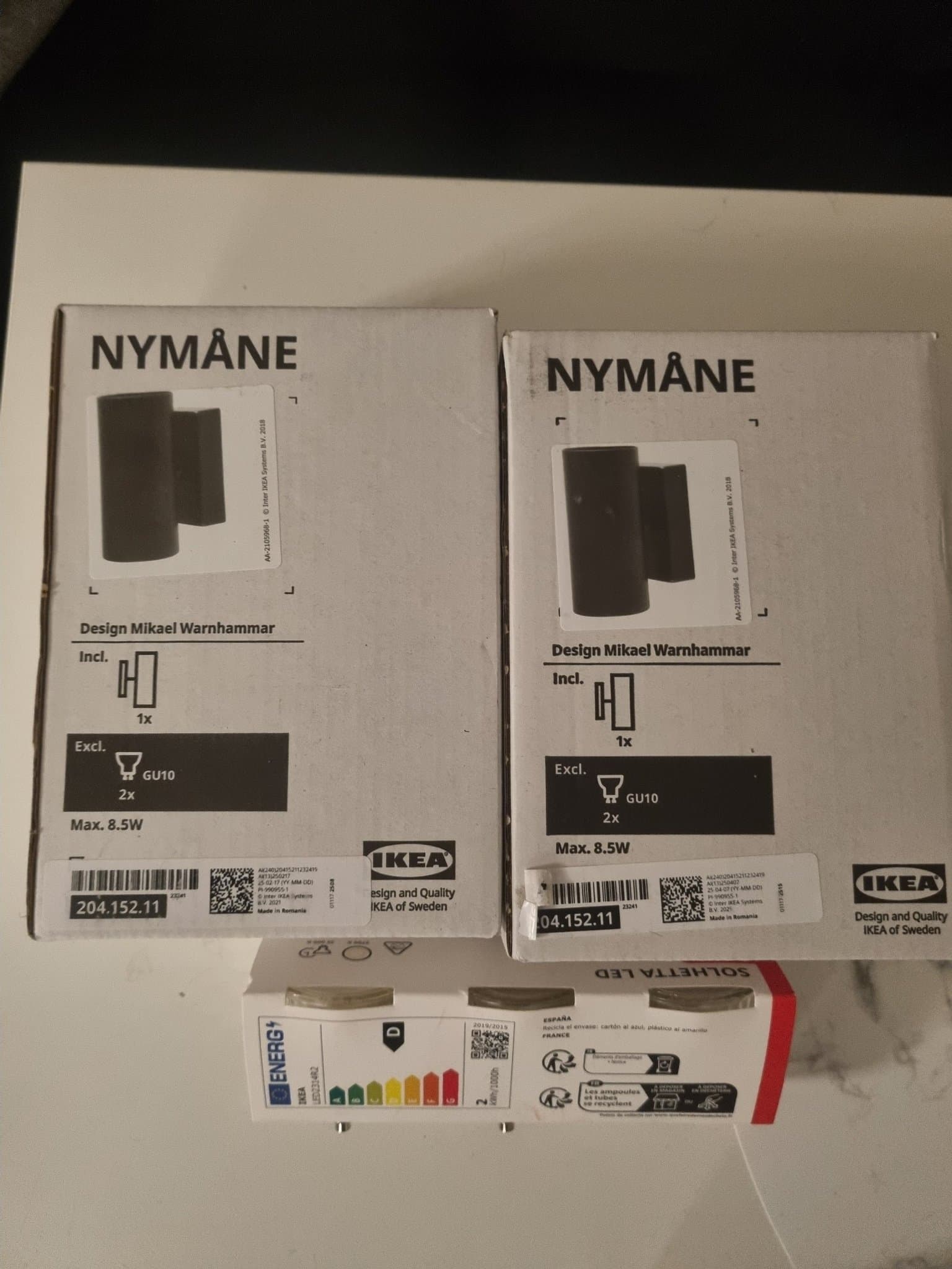 IKEA NYMÅNE 2 st Vägglampor