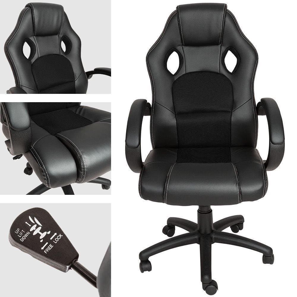 Gaming Racing Kontorsstol datorstol chefstol Svart