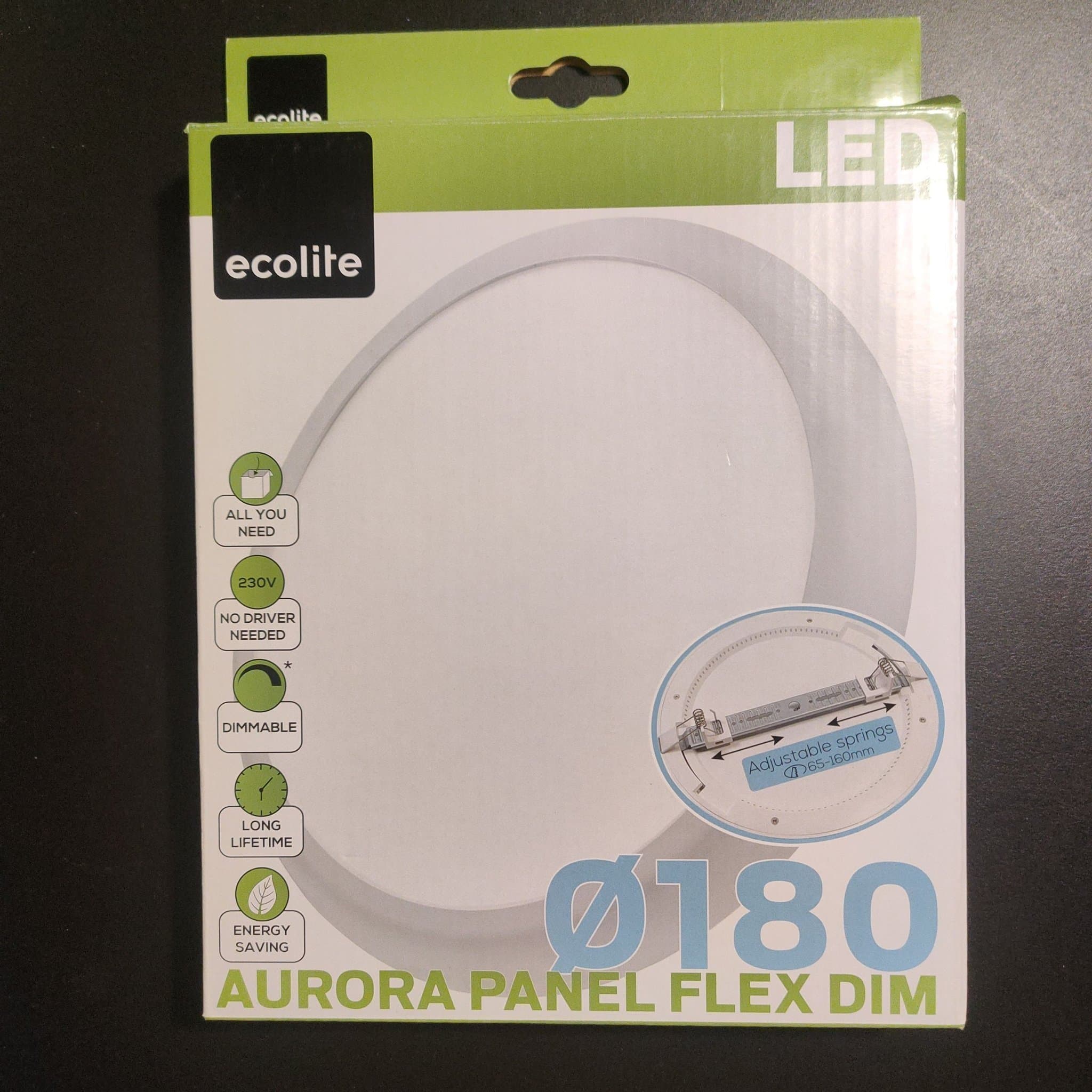 Ny oanvänd Ecolite Aurora 12W LED 18 cm rund plafond taklampa, dimmbar, 230V