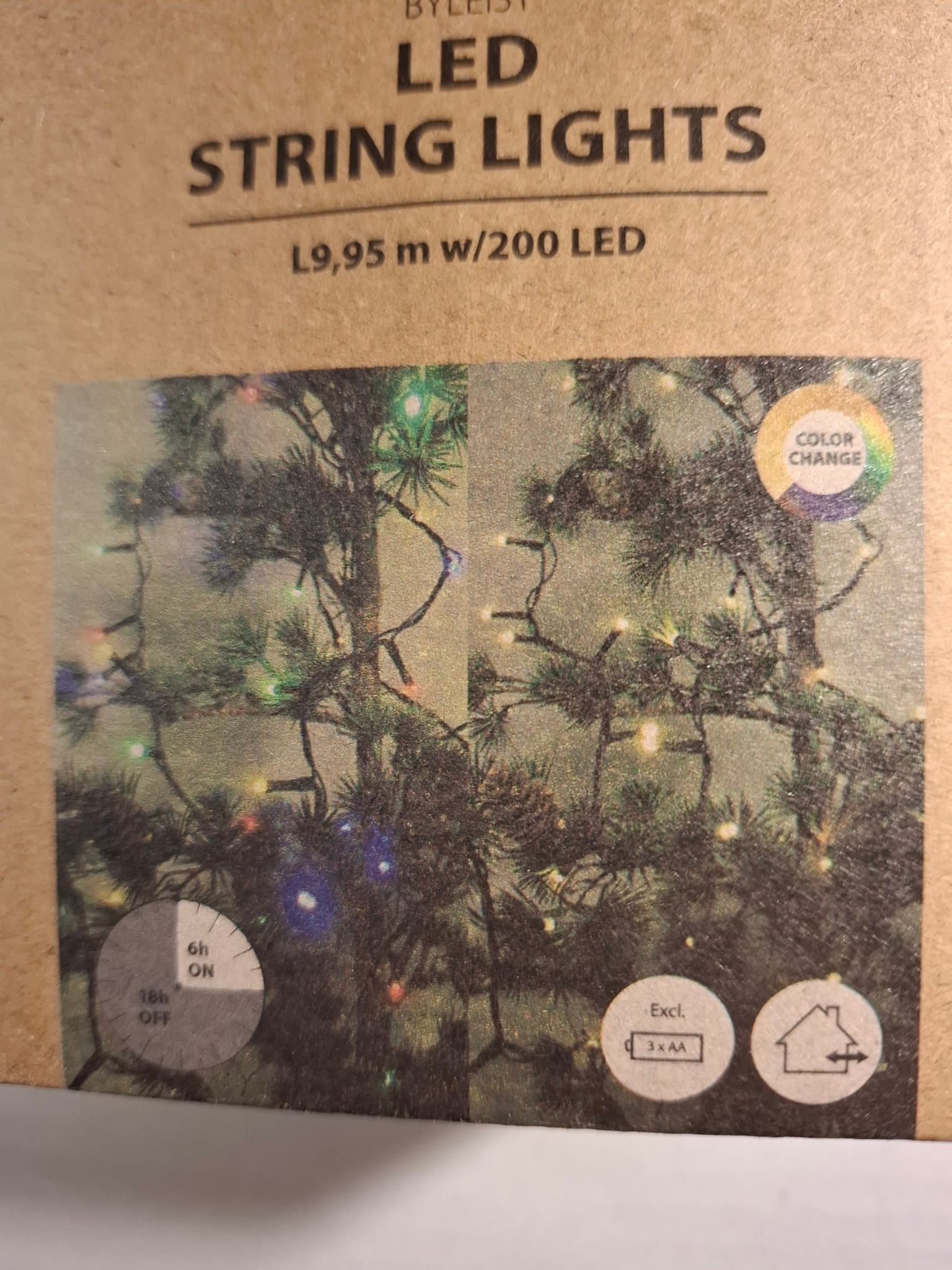 LJUSSLINGA/PARTYSLINGA, 200 ST MINILED, 9,95 M + 0,5 M, BATTERIDRIFT, TIMER .