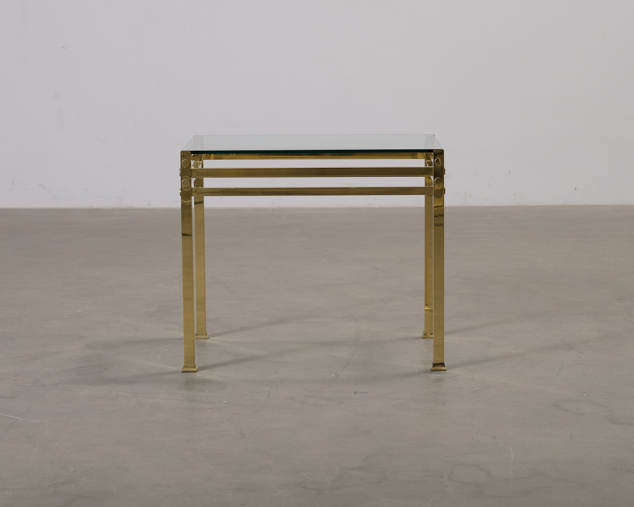 Sidobord med glasskiva guld
