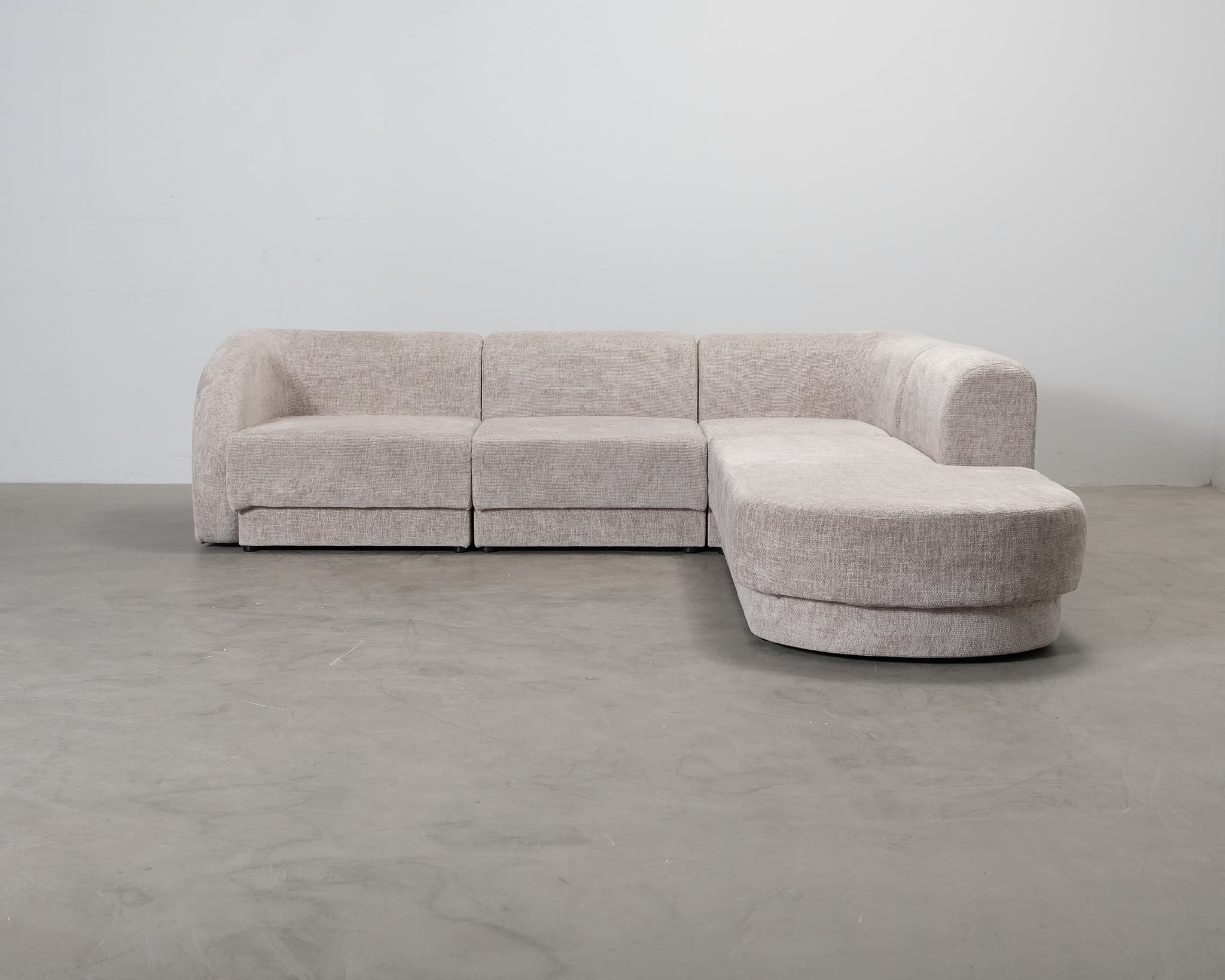 Micadoni Miley 3-sits hörnsoffa beige